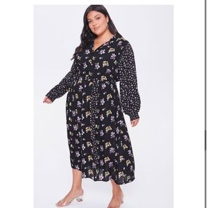 NWT plus size Floral shirt dress